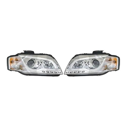 ⭐Set fari VETRO TRASPARENTE/CROMATO Adatto Per Audi A3 03-08 ⭐