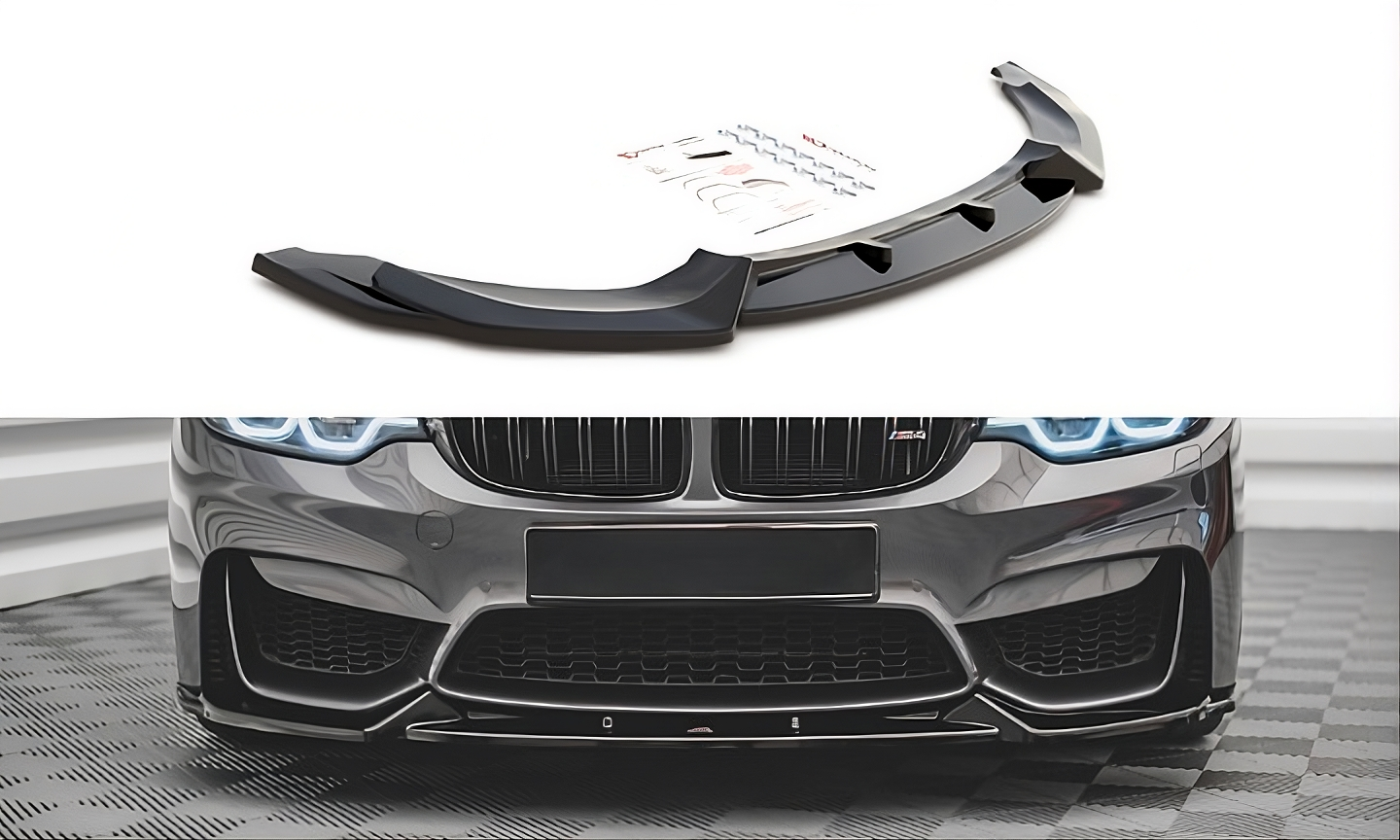 💫Splitter Anteriore Street+ adatto per BMW M4 F82 nero lucido💫