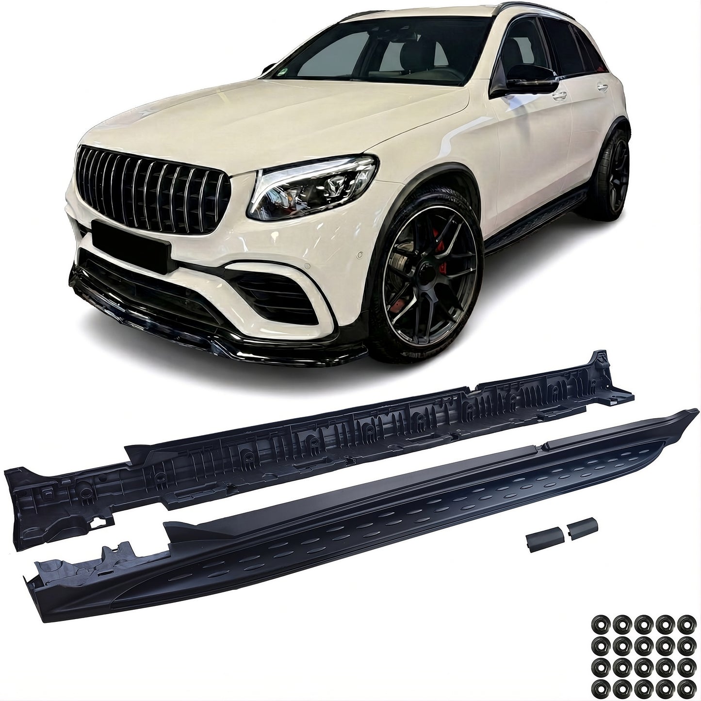 💫ART.8587 Pedane Laterali OE-Look “Black Edition” per Mercedes GLC X253 15-22💫
