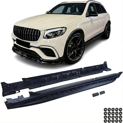 💫ART.8587 Pedane Laterali OE-Look “Black Edition” per Mercedes GLC X253 15-22💫
