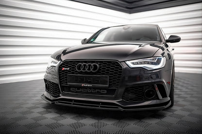 💫Splitter Anteriore Street+ adatto per Audi A6 RS6 Look C7 nero lucido💫