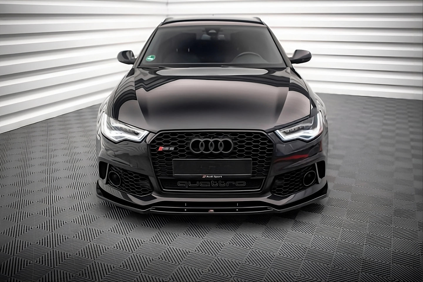 💫Splitter Anteriore Street+ adatto per Audi A6 RS6 Look C7 nero lucido💫