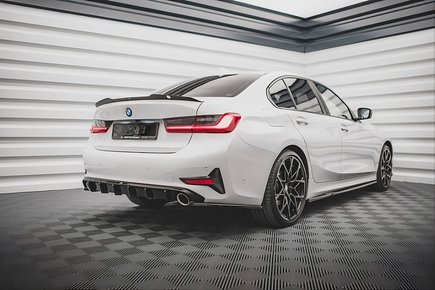 💫Street+ Diffusore Posteriore adatto per BMW Serie 3 G20 / G21 Nero Lucido💫