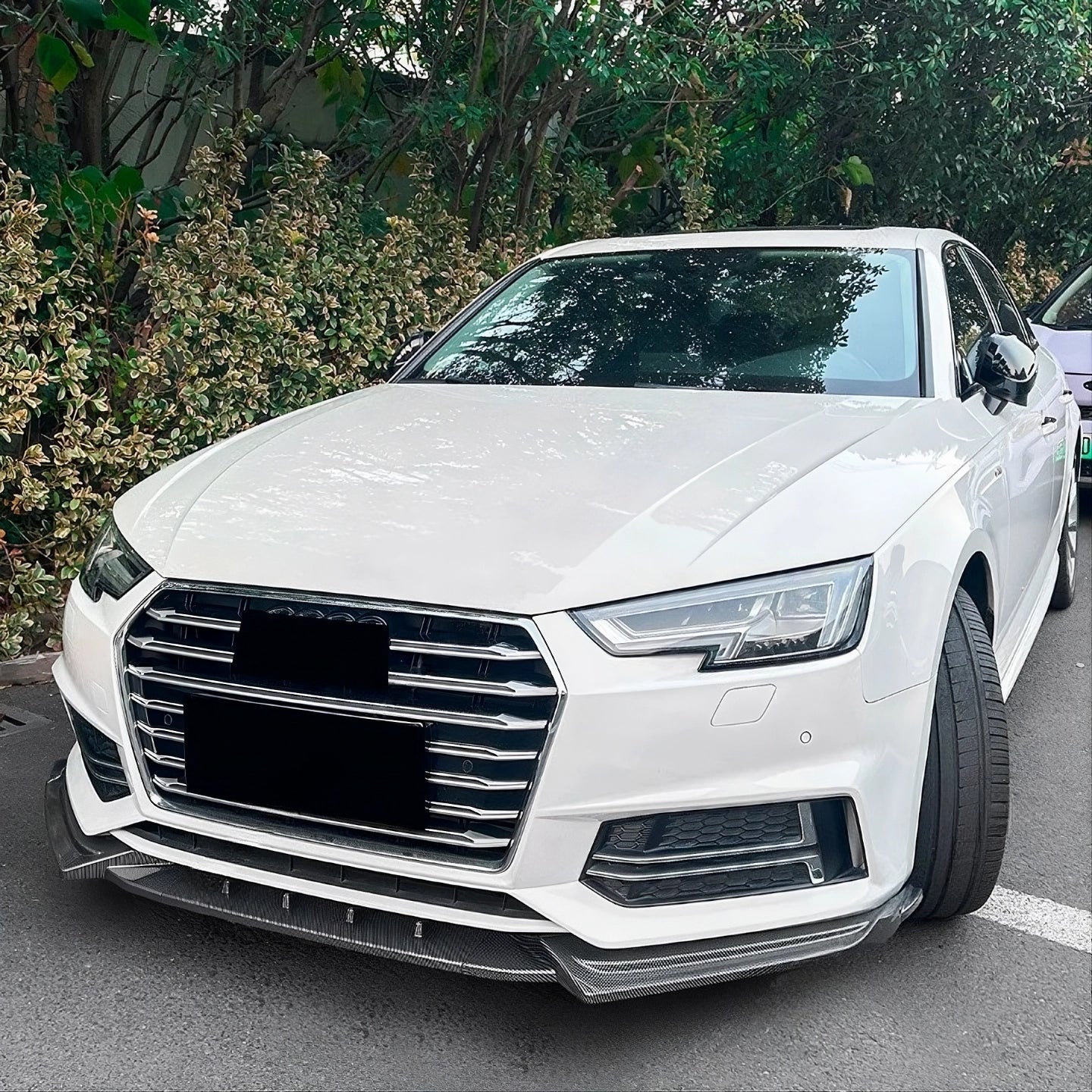 💫ART.8183 Splitter Anteriore Fibra di Carbonio per Audi A4 B9 S-Line Sedan 16-19💫