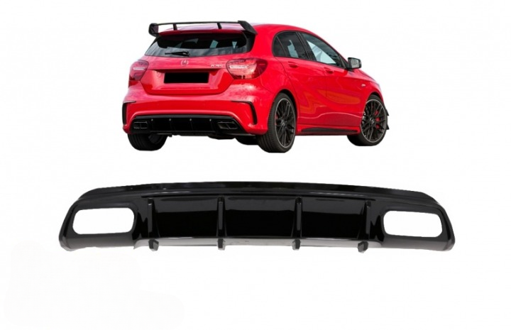 💫ART.8041 Diffusore + Terminali A45 AMG Look per Mercedes Classe A 12-18💫