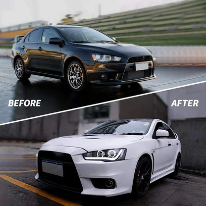 Fari per proiettori per Mitsubishi Lancer EVO X 2008-2018 (versioni con guida a destra, guida a sinistra e Dual Beam con guida a sinistra)