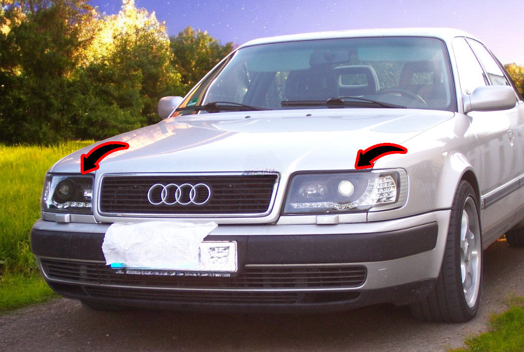 🔥SET DI FARI ANTERIORI ADATTO PER AUDI 100 (C4) 90-94 CROMATO🔥