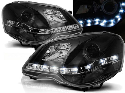 💫ART.6521 LPVWA6 FARI DAYLIGHT NERI per VW POLO 9N3 2005-2009💫