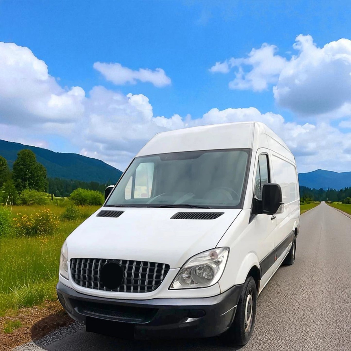 💫Griglia Sportiva Nero Lucido con Dettagli Cromati per Mercedes Sprinter W906💫
