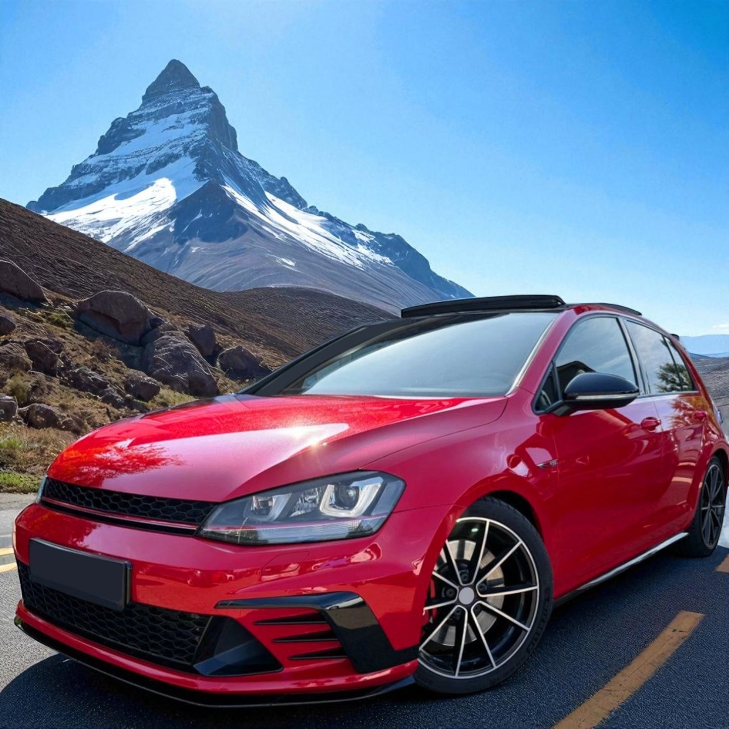 💫 Griglia Sportiva a Nido d’Ape Senza Emblema Nero Lucido per VW Golf 7 💫