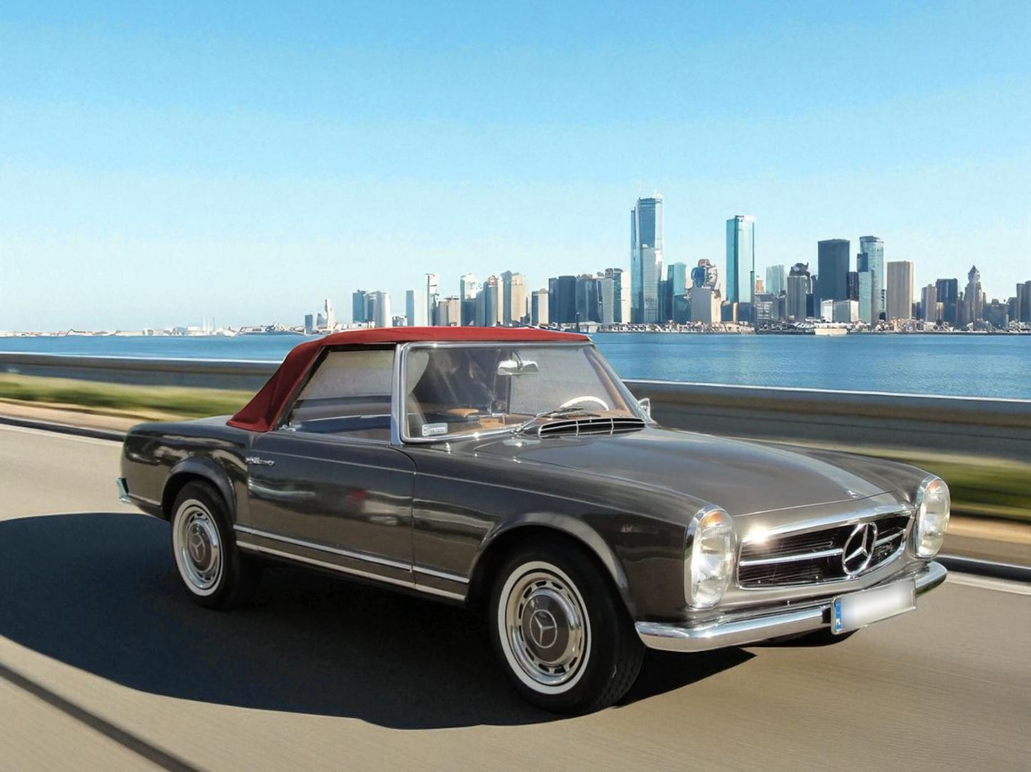 💫Pannello Frontale con Montante per Griglia Radiatore per Mercedes SL W113 💫