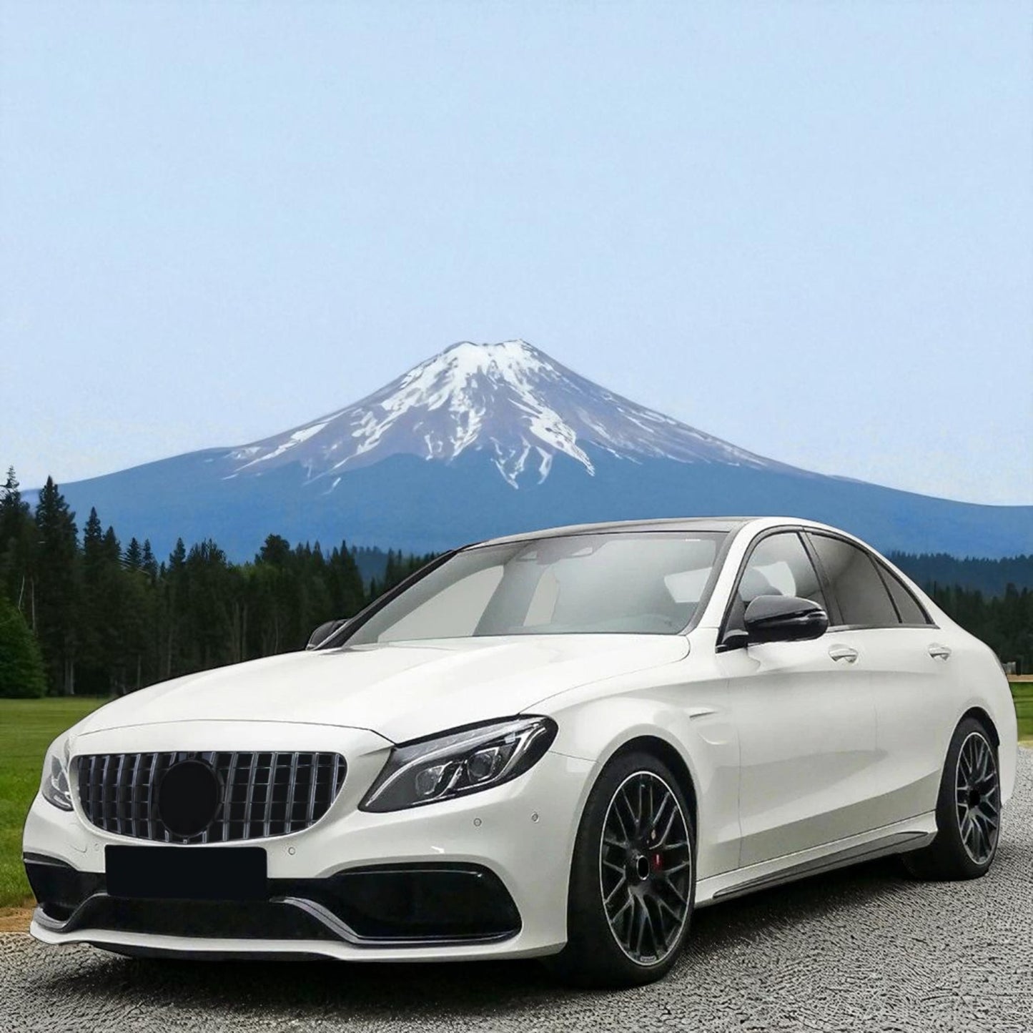 💫Griglia Sport Cromo Nero Lucido per Mercedes Classe C W205  (2014–2018)💫