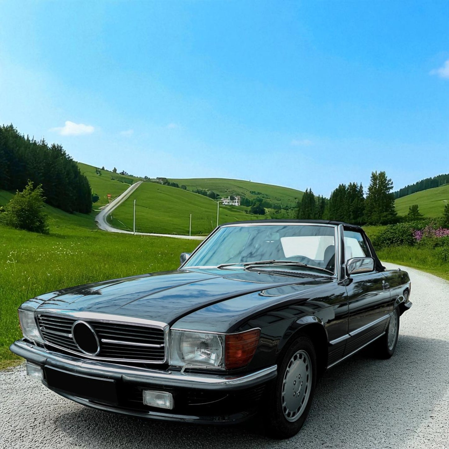 💫 Portapacchi Paraurti Anteriore Versione UE (2 Pezzi) per Mercedes SL R107 💫