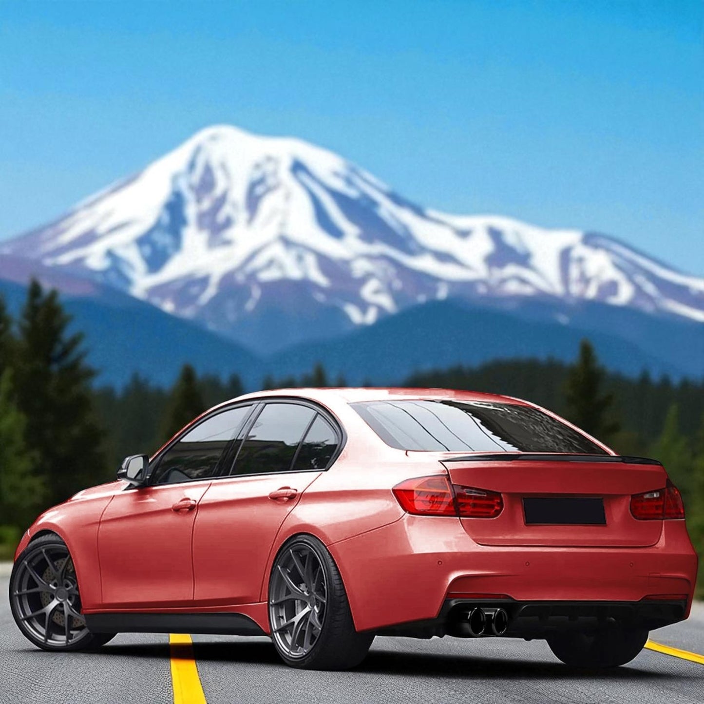 🎀 Diffusore Posteriore Opaco + Terminale di Scarico Nero per BMW Serie 3 F30 🎀