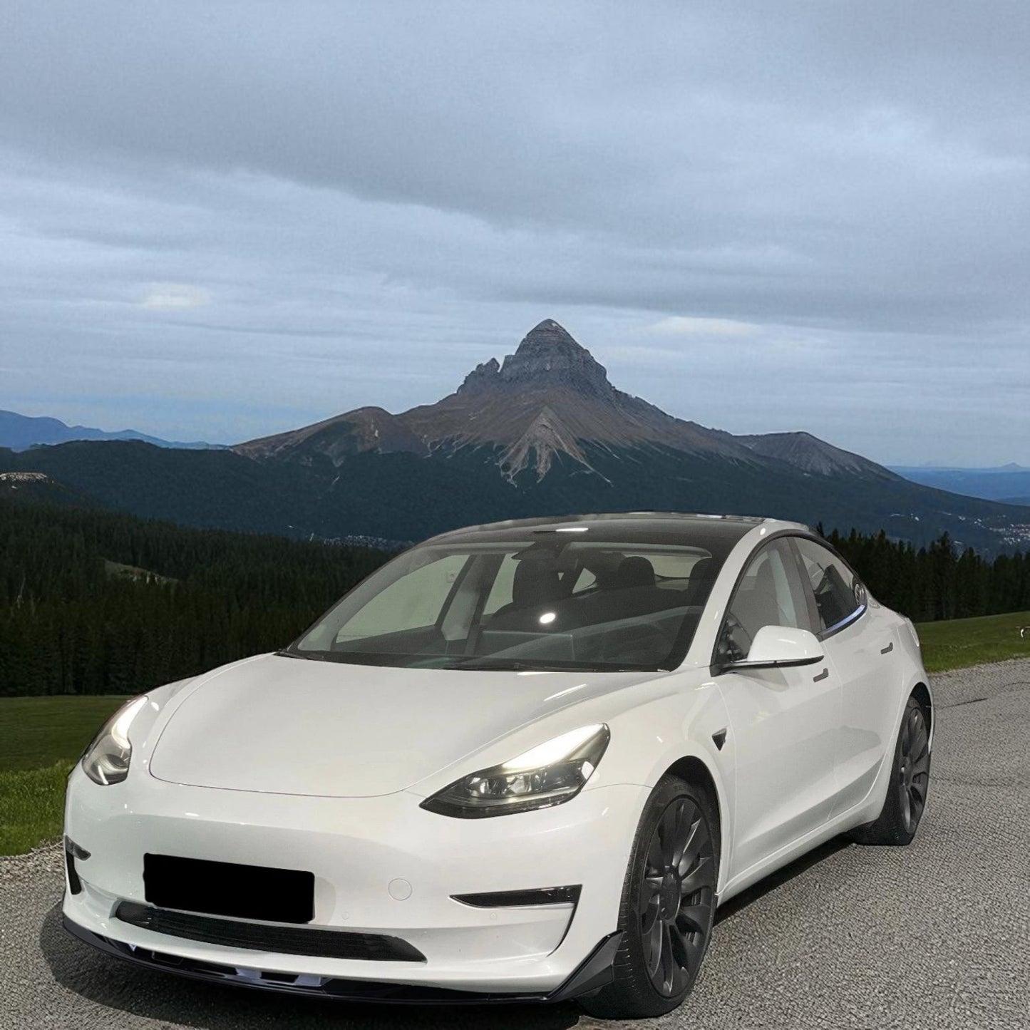 🎀 Spoiler Anteriore Performance Lip Nero Lucido per Tesla Model 3 (2018+)🎀