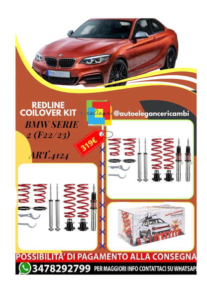 🎀Art.4124 Kit assetto sportivo ghiera Redline adatto per BMW Serie 2 (F22/23)🎀