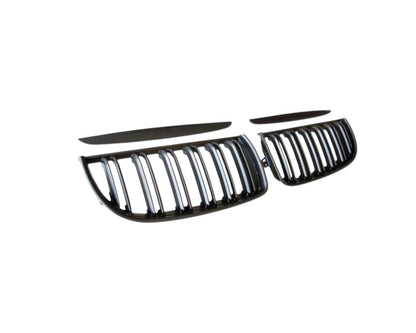 🔥ART.2753 Griglia Sportiva Doppia Lamella Piatta Nera per BMW Serie 3 E90 🔥