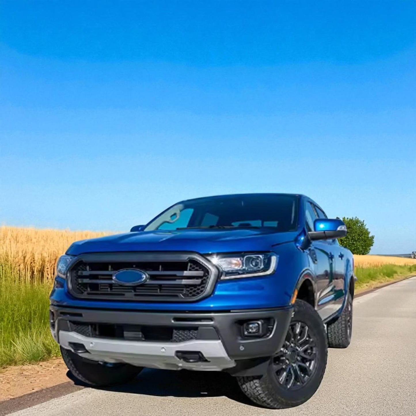 🎀 Griglia Nera con Doppia Barra per Ford Ranger T7 (2016–2019)🎀