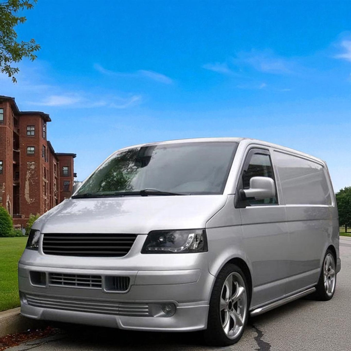 💫Griglia Anteriore Nero Lucido Senza Stemma per VW Bus T5 Transporter 💫