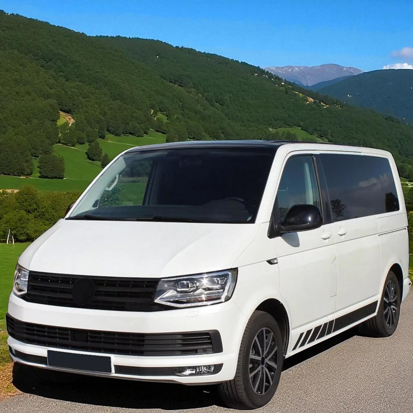 💫 Griglia Anteriore Nero Lucido con Alloggiamento – Adatta per VW T6 Bus 💫
