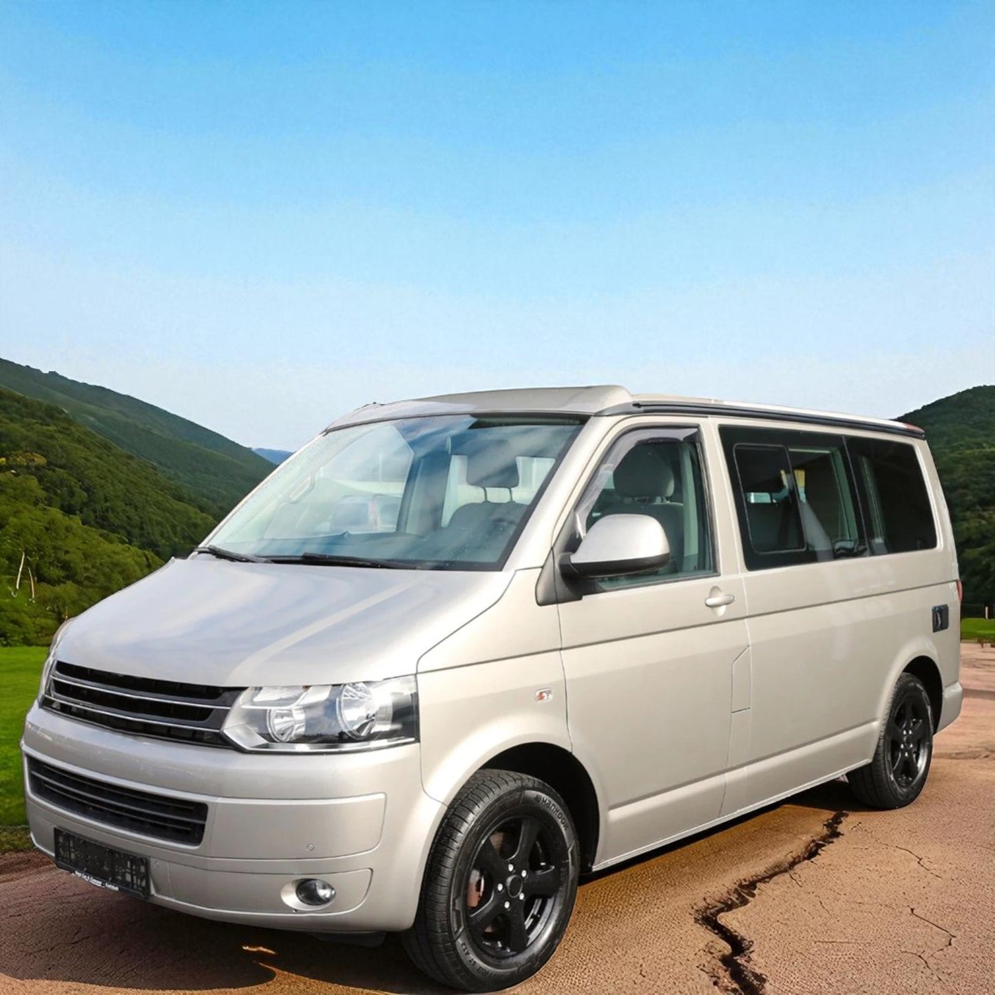 💫 Parabrezza Deflettore Antipioggia Nero Fumè per VW Bus T5 / T6 (dal 2003 )💫