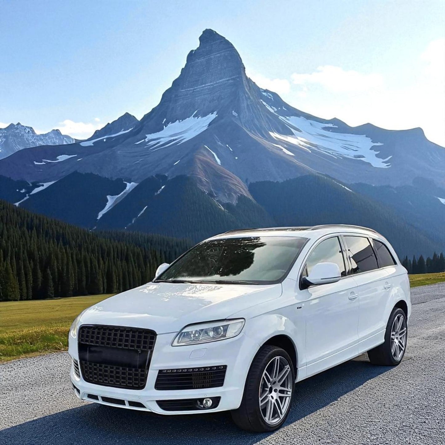💫Griglia Sportiva a Nido d’Ape Nero Lucido Senza Emblema per Audi Q7 4L💫