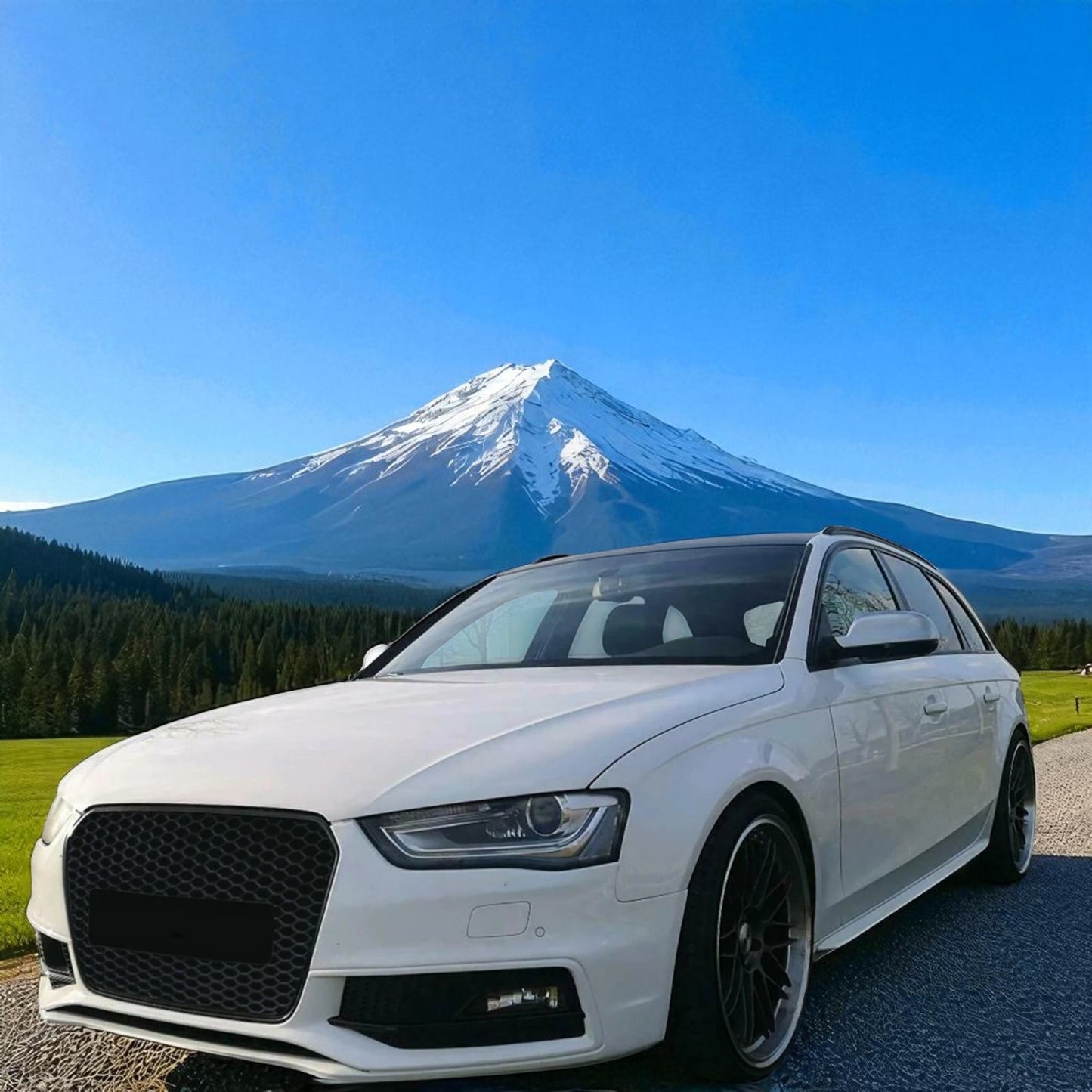 💫 Griglia Nido d'Ape Nero Lucido per Audi A4 B8 8K Facelift (2011–2015)💫