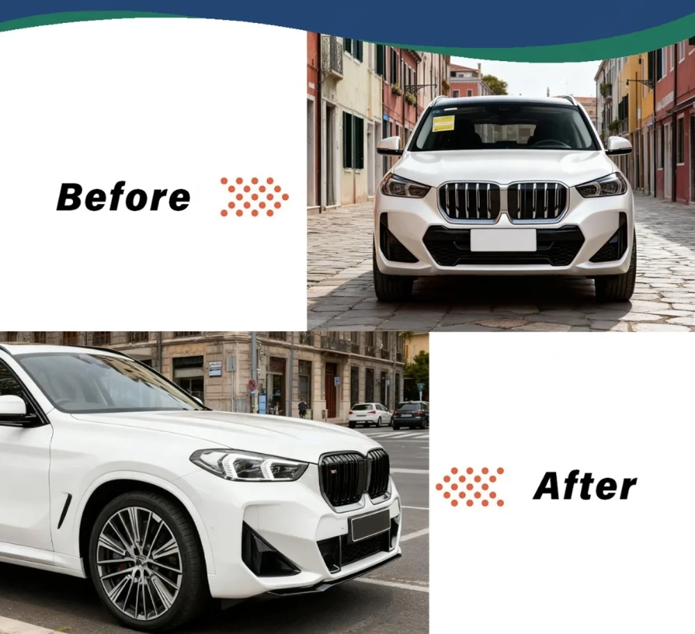💫 Splitter Anteriore Nero Lucido Per BMW X1 U11 Versione Sportiva 2023 2024💫