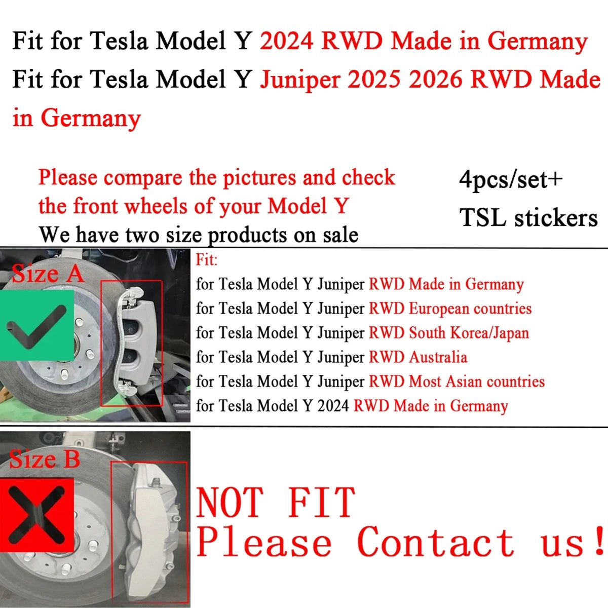 💫Copri Pinze Freno per Tesla Model Y Juniper 2025 2026 RWD💫