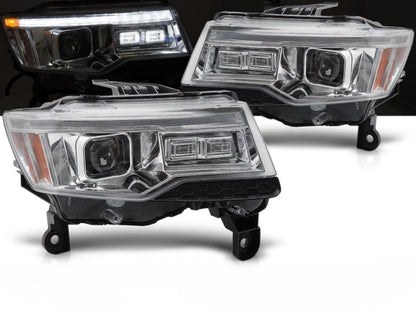 ART.5584 FARI ANTERIORI  JEEP GRAND CHEROKEE 14-21 CHROME TUBE LIGHT SEQ