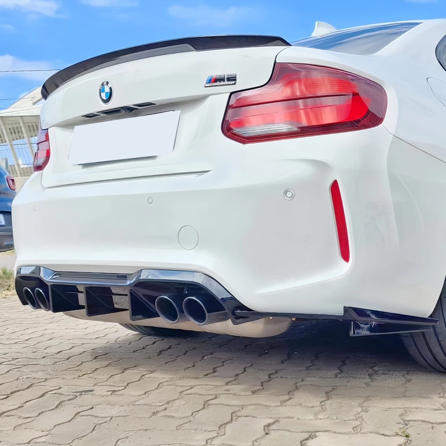 💫ART.8546 Diffusore Posteriore Stile MT Nero Lucido per BMW F87 M2 2016-2021💫