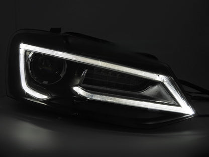 💫ART.9349 FARI ANTERIORI NERI LED PER WW POLO V 2009-2017💫