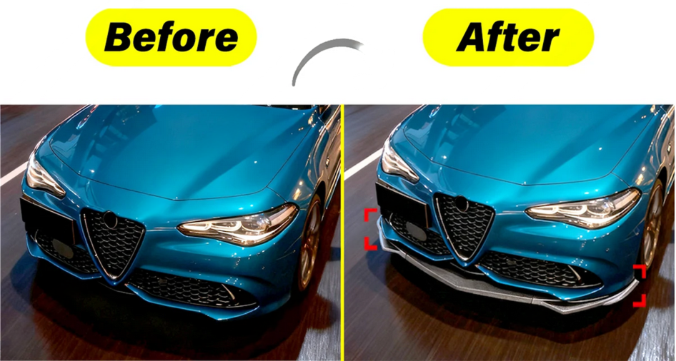 💫ART.8432 Splitter Stile Sportivo In Carbonio per Alfa Romeo Giulia 952 2015-2019💫