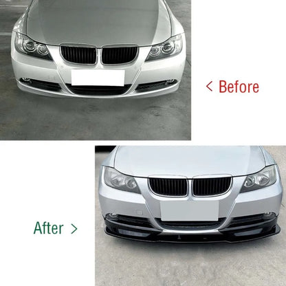 💫ART.8610 Splitter Anteriore Nero Lucido Per BMW Serie 3 E90 E91 2005-2008 Pre-Facelift💫