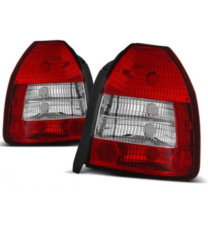 👉Fari Posteriori adatto per HONDA CIVIC 09.95-02.01 3D ROSSO BIANCO👈