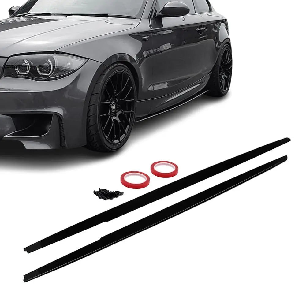 💕 Estensioni Minigonne Adatte per BMW E81 E82 E87 E88 04-13 Nero Lucido 💕