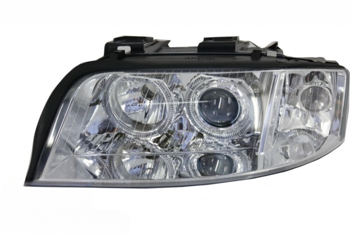 💫ART.6116 FARI ANTERIORI OCCHI D'ANGELO CROMATI per AUDI A6 05.97-09.99💫