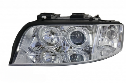 💫ART.6116 FARI ANTERIORI OCCHI D'ANGELO CROMATI per AUDI A6 05.97-09.99💫