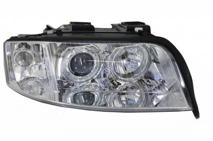💫ART.6116 FARI ANTERIORI OCCHI D'ANGELO CROMATI per AUDI A6 05.97-09.99💫