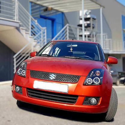 💫ART.6131 FARI ANTERIORI per SUZUKI SWIFT 2005-2010 OCCHI D'ANGELO NERO💫