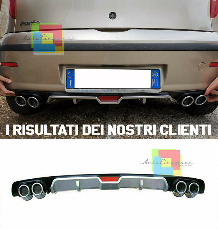 FIAT PUNTO 1999-2012 SOTTO PARAURTI POSTERIORE DIFFUSORE QUATTRO TERMINALI ABS -