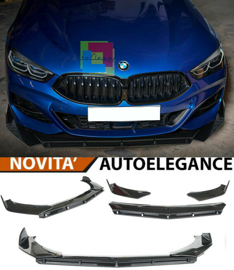 0242 MERCEDES CLASSE S W222 SPLITTER PARAURTI ANTERIORE NERO LUCIDO LOOK RS AUTOELEGANCERICAMBI