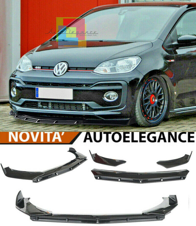 0256 VW UP SPLITTER PARAURTI ANTERIORE NERO LUCIDO LOOK RS AUTOELEGANCERICAMBI