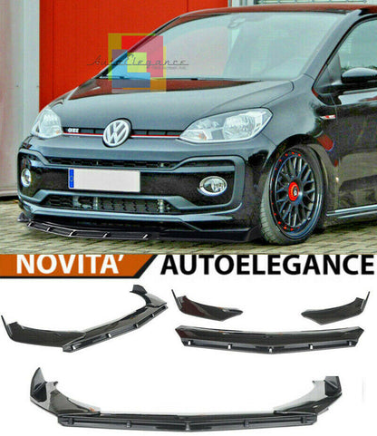 0256 VW UP SPLITTER PARAURTI ANTERIORE NERO LUCIDO LOOK RS AUTOELEGANCERICAMBI