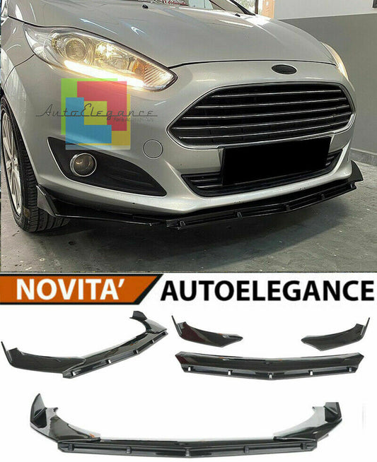 0171 FORD FIESTA MK7 SPLITTER PARAURTI ANTERIORE NERO LUCIDO LOOK RS AUTOELEGANCERICAMBI