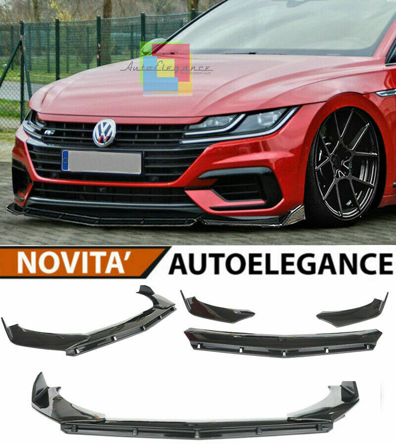 0160 VW ARTEON SPLITTER PARAURTI ANTERIORE NERO LUCIDO LOOK RS AUTOELEGANCERICAMBI