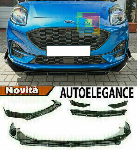 0200 FORD PUMA SUV SPLITTER PARAURTI ANTERIORE NERO LUCIDO LOOK RS AUTOELEGANCERICAMBI