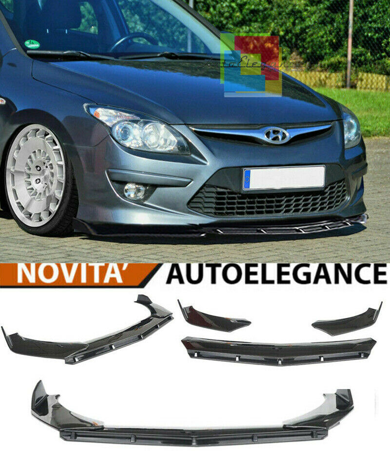 0270 HYUNDAI i30 FD 2007-2012 SPLITTER PARAURTI ANTERIORE NERO LUCIDO LOOK RS AUTOELEGANCERICAMBI
