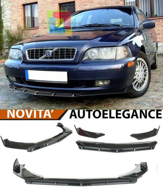 0260 VOLVO S40 V40 SPLITTER PARAURTI ANTERIORE NERO LUCIDO LOOK RS AUTOELEGANCERICAMBI