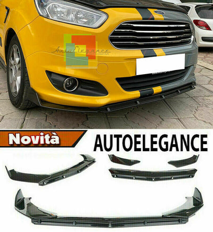 0232 FORD TRANSIT COURIER SPLITTER PARAURTI ANTERIORE NERO LUCIDO LOOK RS AUTOELEGANCERICAMBI